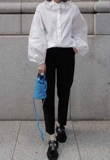 마차트 machatt 마차트 레이스 칼라 블라우스