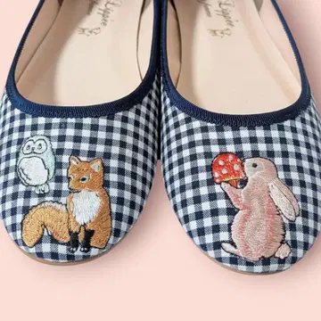 프랑슈리페 셰리라파 펌프스 플랫슈즈 자수 체크