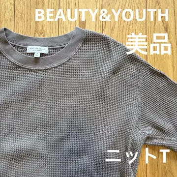 [새상품급] BEAUTY&YOUTH 와플 T셔츠 S사이즈 브라운