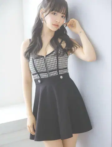 tika 체크 미니 드레스