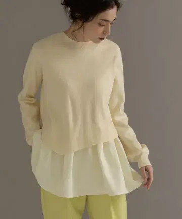 OPAQUE.CLIP 오페크 3WAY 불규칙 밑단 레이어드 니트