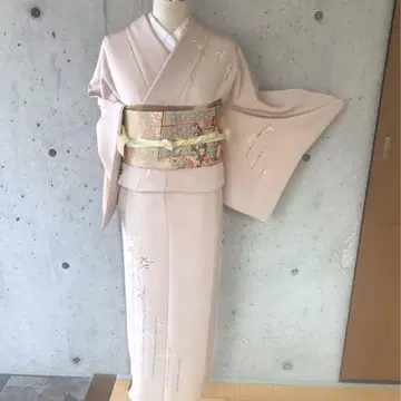 순수 실크 호몬기 낙관 포함 홑겹 기모노
