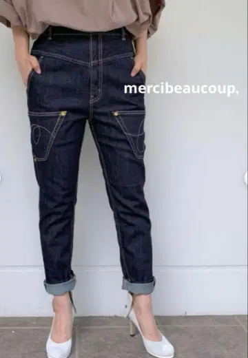 택 포함 새상품 mercibeaucoup, 메르시보쿠 뒤앞 데님