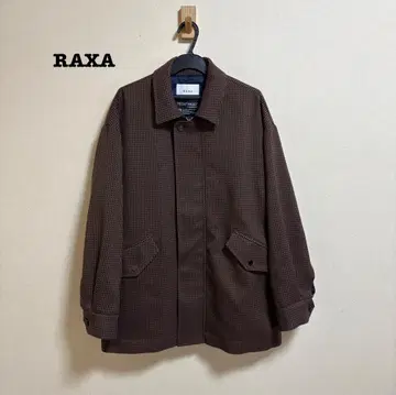 RAXA 라샤 TECH TWEED 하운드 투스 지퍼 숏 블루종