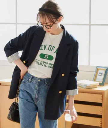 컨디션 최상 ANGIE 골드 버튼 더블 블레이저 자켓