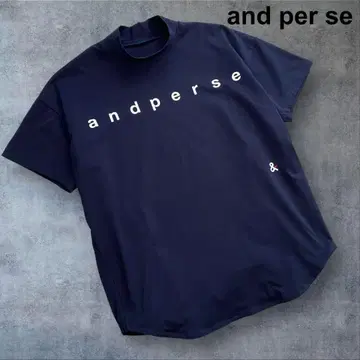 새상품급! and per se 모크넥 셔츠 NAVY L