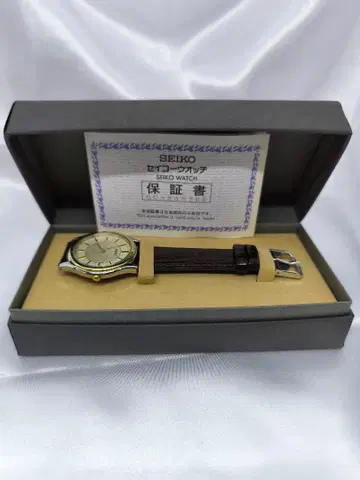 새상품 SEIKO 아날로그 쿼츠 손목시계 골드/브라운
