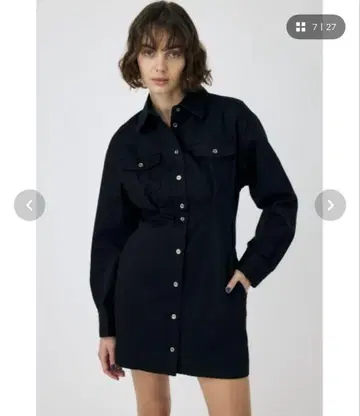 MOUSSY 허리 턱 미니 드레스 베이지 사이즈 1