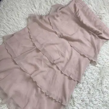 INDIVI 튜브탑 원피스 베이지 핑크 36 플레어 비침