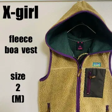 엑스걸 X-girl X-GIRL 플리스 보아 베스트 사이즈 2