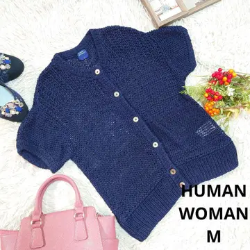 HUMAN WOMAN 반팔/시스루 니트 ( M ) 네이비
