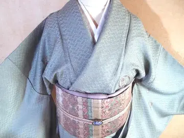 직조 염색 코몬 (꽃 문양) 화장 67 순수 실크 새상품급