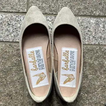 파르팔레 farfalle 베이지 스웨이드 플랫슈즈