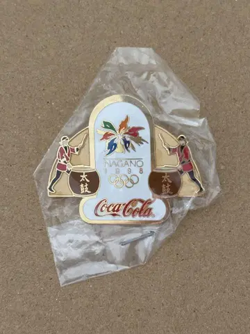 나가노 올림픽 코카콜라 콜라보 핀 배지 와다이코