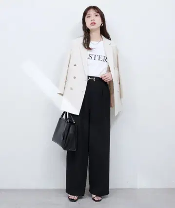 내추럴 쿠튀르 비트 벨트 스트레치 팬츠