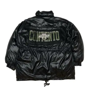90s 빈티지 나일론 다운 자켓 자수 드로 코드 짧은 기장