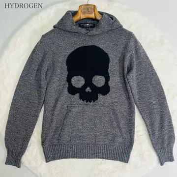 [ 새상품급 ] HYDROGEN 하이드로겐 후디 풀오버 니트 해골