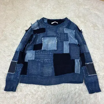 ONESSTROKE 원스스트로크 패치워크 니트 데님