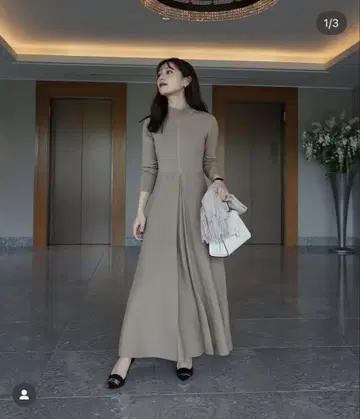 L'or box pleats knit dress