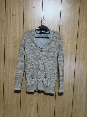 가디건 M 베이지 그레이 V넥 7부 기장 2종 세트