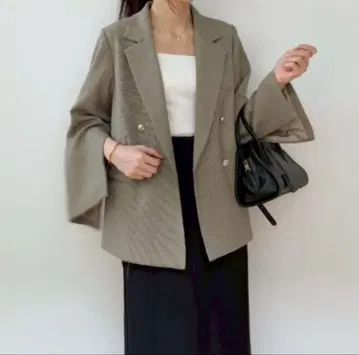 여성용 소매 슬릿 체크 무늬 테일러드 자켓 (misato)