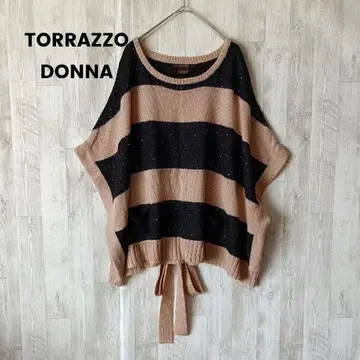 TORRAZZO DONNA 스팽글 니트 판초 루즈핏 고급