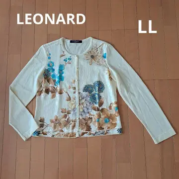 [ LEONARD ] 꽃무늬 스팽글 가디건 LL