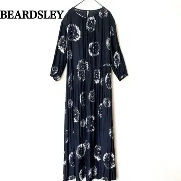 BEARDSLEY 비어즐리 개더 롱 원피스 올 패턴 맥시 길이 블랙