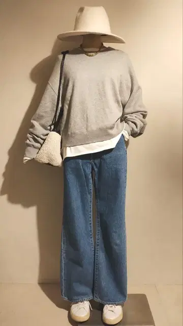 C6588 코튼 쭈리 크롭 풀오버