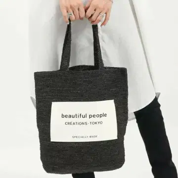 [ beautiful people ] 라피아 니팅 토트백