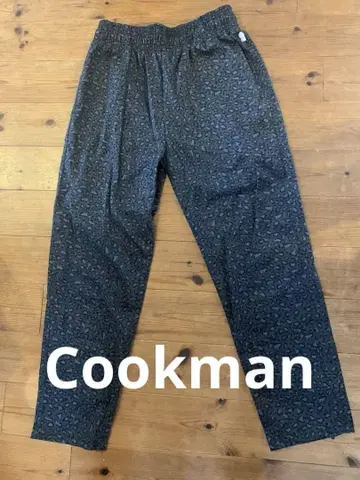 cookman 레오파드 무늬 허리밴딩 셰프 팬츠