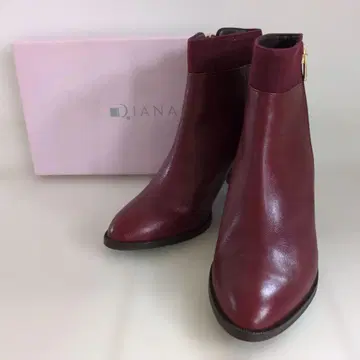 DIANA 버건디 가죽 부츠 22cm