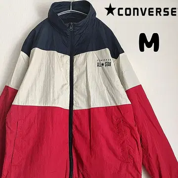 컨버스 올스타 나일론 자켓 M 긴팔 빅 로고 블루종