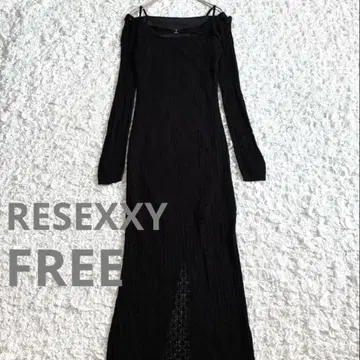 완판템 25SS RESEXXY 시스루 니트 롱 원피스