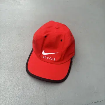 90s Nike SOCCER swoosh 자수 6패널캡 모자 빨간색