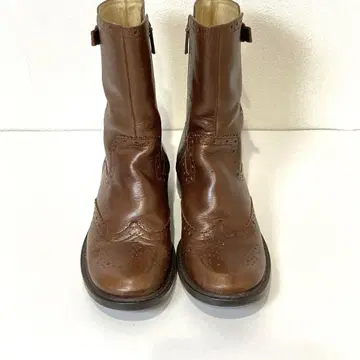 리걸 REGAL 사이드 지퍼 윙팁 부츠 브라운 23cm