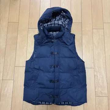 POLO 후드 부착 네이비 다운 베스트