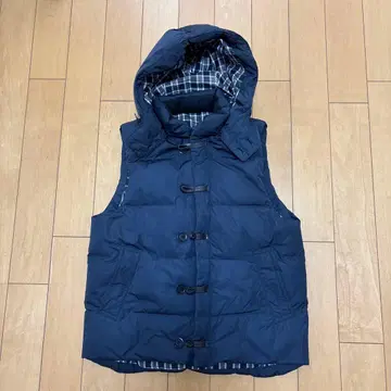 POLO 후드 부착 네이비 다운 베스트