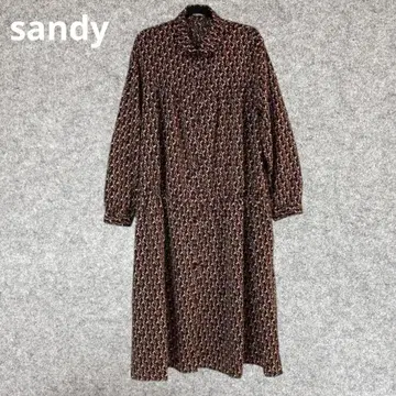sandy 프린트 라운드 칼라 개더 원피스