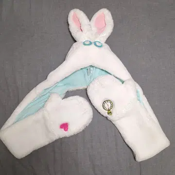 디즈니 이상한 나라의 앨리스 화이트 래빗 머플러 캡