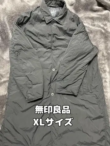 [새상품] 무인양품 XL 사이즈 발수 다운 스텐카라 코트 블랙