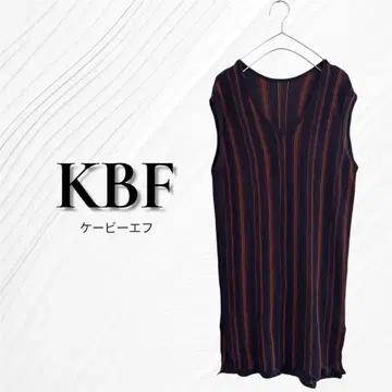 [컨디션 최상] KBF 멀티 스트라이프 V넥 롱 니트 베스트
