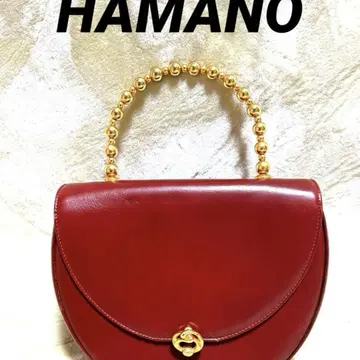 HAMANO 빨간색 가죽 핸드백