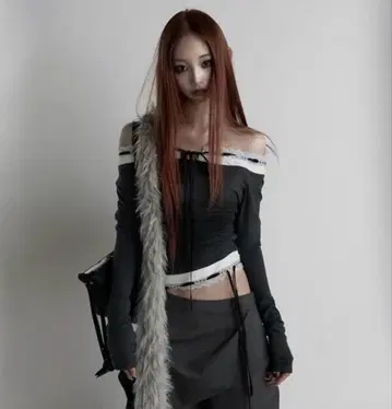 레이스 트리밍 오프숄더 탑 theredthread