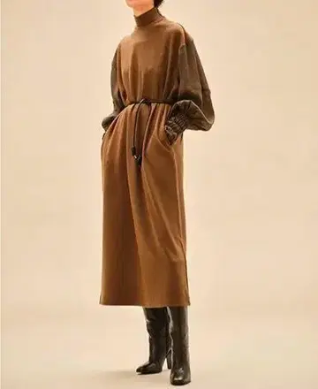 AKIRANAKA 트랜스페어런트 슬리브 원피스 카키