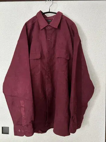 GEORGE 버건디 스웨이드풍 셔츠 2XL