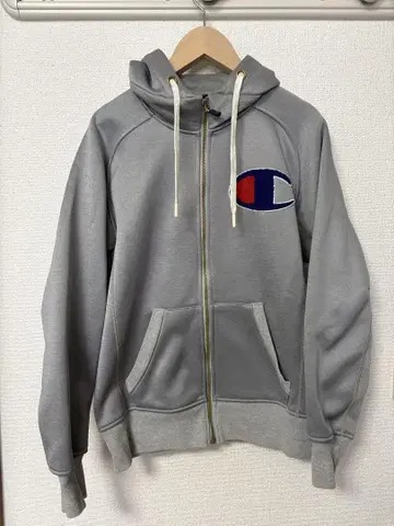 Champion 그레이 풀 집업 후드티
