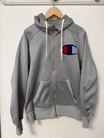 Champion 그레이 풀 집업 후드티