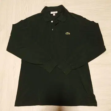 LACOSTE US XS 긴팔 피케 셔츠 다크 그린