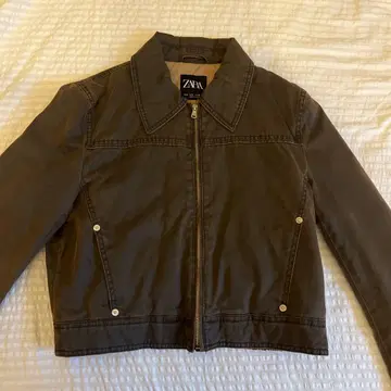 ZARA 다크 브라운 집업 자켓 US S
